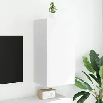 Komoda vidaXL Nástěnná TV skříňka s LED osvětlením 40,5 x 35 x 80 cm [837262] Barva: Bílá