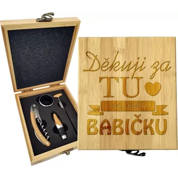 Víno Sablio Dárková sada na víno Děkuji za tu nejlepší babičku: 147×168×49 mm