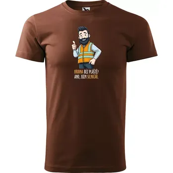 Sablio Tričko s potiskem Ano, jsem silničář - hnědé 4XL
