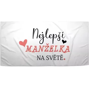 Osuška Sablio Ručník Nejlepší manželka na světě - 30x50 cm