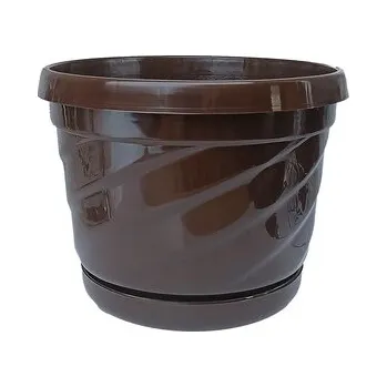 Květináč Květináč s miskou Malaga 190x130 mm hnědá