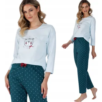 Dámské noční prádlo Dámské bavlněné pyžamo s efektním potiskem Leveza NIDA 1477 M