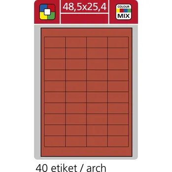 Speciální papír Print etikety A4 pro laserový a inkoustový tisk - 48,5 x 25,4 mm (40 etiket / arch) červená SK Label