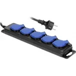 Prodlužovací kabel gumový 5m, 5zás. modrá