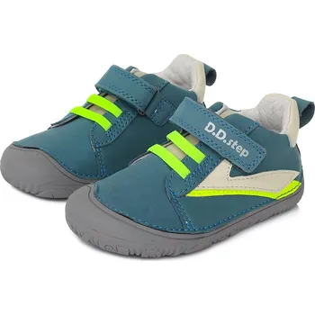 Chlapecké polobotky DDstep Kožené barefoot boty D.D.step S073-508A Bermuda Blue Velikost: 21