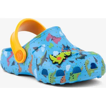 Chlapecké pantofle Sandálky Coqui Little Frog Lt. blue/Lt. orange dino + amulet Velikost: 23/24