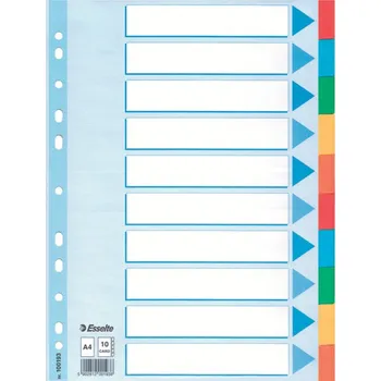 ESSELTE Rozdružovač A4 kartonový Esselte - barevný / 10 listů 403919