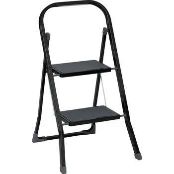 Žebřík Domácí žebřík 2 stupně skládací ocelový žebřík schůdky černý