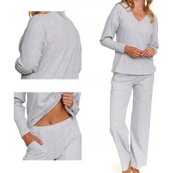 Dámské noční prádlo Doctor Nap dámské pyžamo polyester šedé, velikost XXL