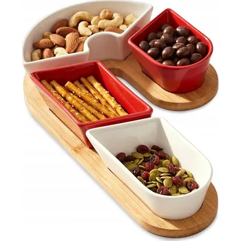 Sada na servírování 5 ks keramické misky s podstavcem 29x17 cm DÁREK