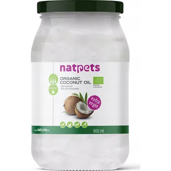Rostlinný olej Bio Kokosový Olej Extra Virgin 900ml pro zvířata (pes, kočka, kůň) NatPets