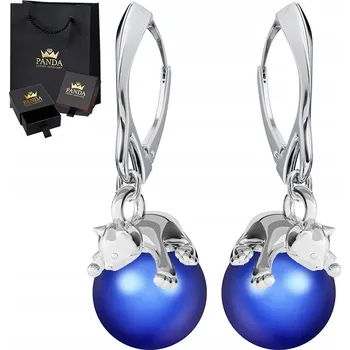 Náušnice Stříbrné Náušnice 925 Perly Kočičky Závěsné Dárek Pro Dceru Dívky Manželky