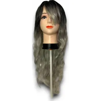 Paruka Deminas | Kvalitní dámská paruka - Černo-šedá 70 cm