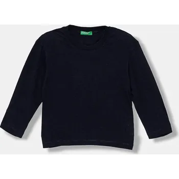 Dětské bavlněné tričko s dlouhým rukávem United Colors of Benetton 35RYG10K4.P.seasonal námořnická modř 59X, vel. 104