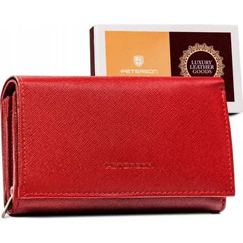 Peterson peněženka z pravé kůže červená PTN RD-22-GCLS-RED - dámská