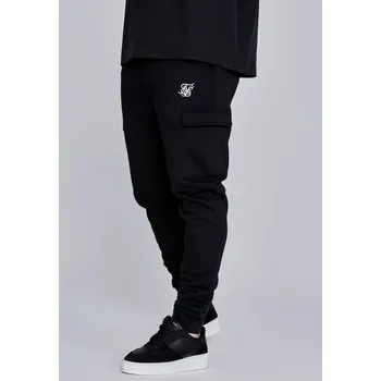 Pánské kalhoty SikSilk Černé cargo joggery Essentials Velikost: XXL