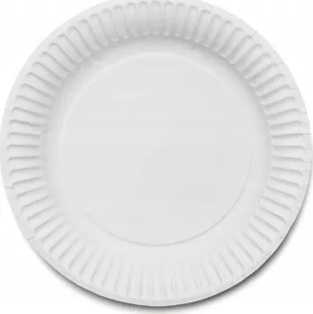 Talíř Jednorázový talíř Mawa bílý papírový 23 cm 100 ks