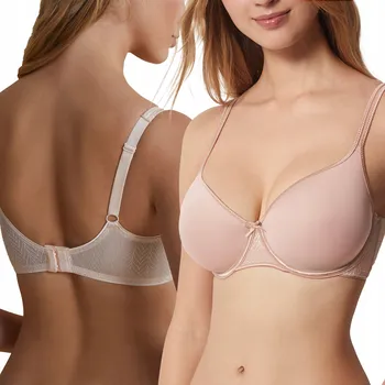 Podprsenka Dámská vyztužená podprsenka hladká nastavitelná FABIOLA Růžová 85C