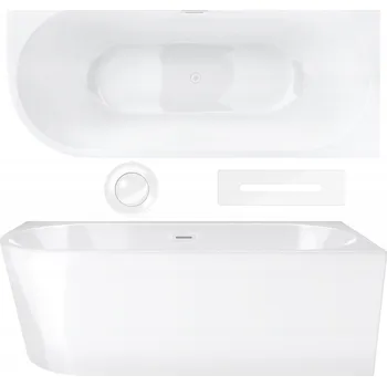 Vana Akrylátová rohová vana Corsan s odtokem uprostřed, 170 x 80 cm