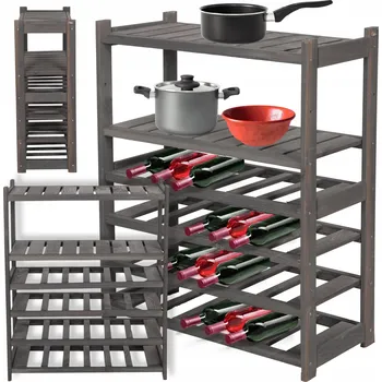 Dílenský regál Dřevěný skladový regál Wamar-Sosenka 85,5 x 70 x 33 cm, max. nosnost 50 kg na polici