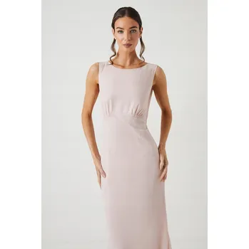 Dámské šaty LESKÉ PUDROVÁ RŮŽOVÁ ŠATY PŘÍCHUTÍ (38)