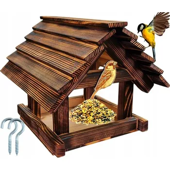 Krmítko pro ptáka Krmítko pro ptáky jako Dárek PREMIUM Velké XXL Opalované Budka Ozdoba + Zrna