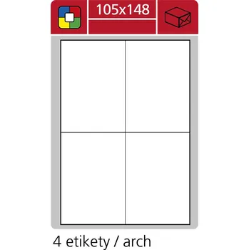 Papír Print etikety A4 pro laserový a inkoustový tisk / 30 archů - 105 x 148 mm (4 etikety / arch) SK Label