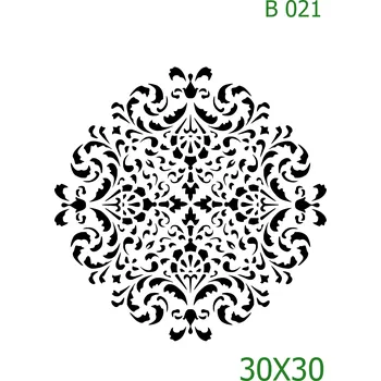 Plastová šablona pro malování - Mandaly a dortovky - Mandala (B021) - 30 x 30 cm , Nelepící folie