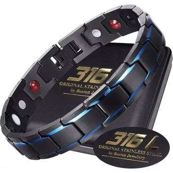 Náramek ČERNÝ ZDRAVOTNÍ PÁNSKÝ NÁRAMEK MAGNETICKÝ - SILNÝ