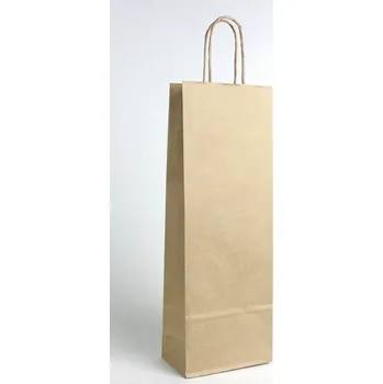 dětská jídelní sada Papírová taška na lahev - hnědá / 14 x 8 x 39 cm 490334