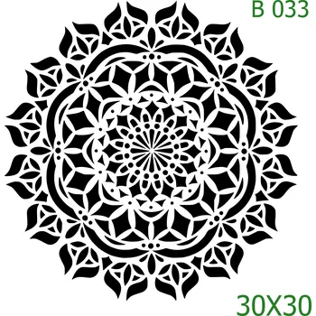 Plastová šablona pro malování - Mandaly a dortovky - Mandala (B033) - 30 x 30 cm , Nelepící folie