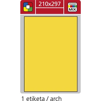 Samolepící etiketa SK Label Print etikety A4 pro laserový a inkoustový tisk - 210 x 297 mm (1 etiketa/ arch) žlutá 66852