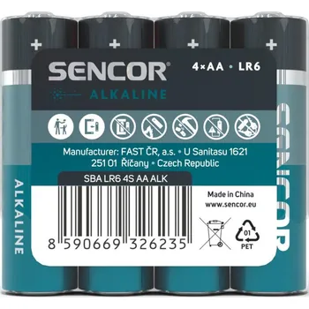 Článková baterie Sencor Baterie Sencor alkalická tužková AA LR6 / 4 ks 562962