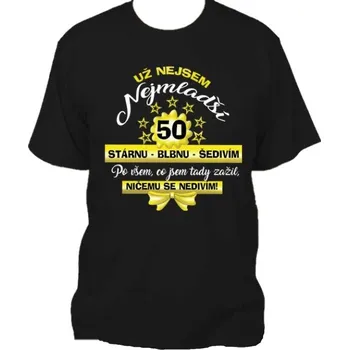Tričko 50 let pro muže | Vtipný dárek k narozeninám černé L
