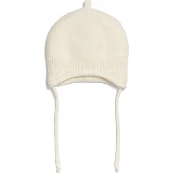 Čepice Čepice 100% merino KRÉMOVÁ 0-6 m