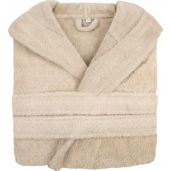 Dámský župan Béžový župan XXL unisex s kapucí z hrubé froté bavlny 450 g/m2 Robin