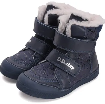 Dívčí polobotky DDstep Zimní kožené boty D.D.step W068-42589A Royal Blue Velikost: 35