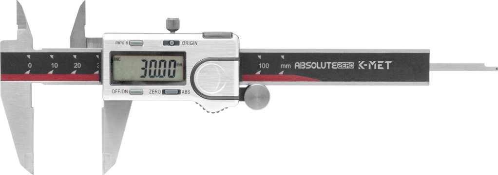 Digitální posuvné měřítko K-MET ABSOLUTE ZERO, 100/40 mm, DIN 862 (6040-05-100)
