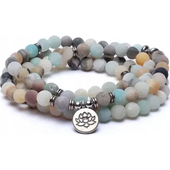 Náhrdelník Mala náhrdelník z Amazonitu, symbol Lotosu