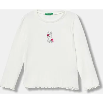 Dětská móda Dětské tričko s dlouhým rukávem United Colors of Benetton 3KIEG10KK.P.seasonal bílá 00X, vel. 104