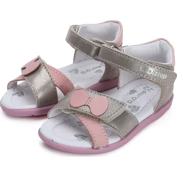 Dívčí sandály DDstep Kožené sandálky D.D.step G075-41562A Champagne Velikost: 20