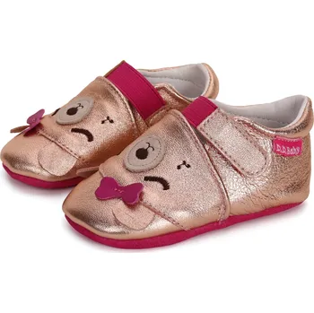Kojenecké oblečení DDstep Kožené capáčky D.D.step K1596-41768 Metallic Pink Velikost: S