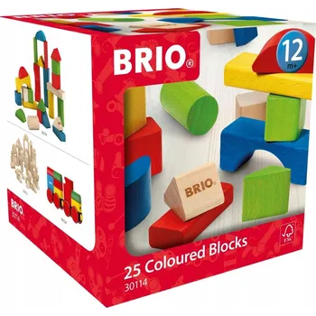 Dřevěná hračka Brio Sada barevných dřevěných kostek, 25 dílů 30114