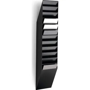 Durable Držáky na prospekty Flexiboxx - 12 / A4 / černý / na výšku 33922