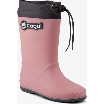 Chlapecká obuv Dětské holínky Coqui RAINY COLLAR Powder pink/Dk. grey Velikost: 30