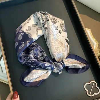 Šátek Dámský šátek ze 100% čistého hedvábí, Čtverec 53 cm, všestranný, elegantní Dárek