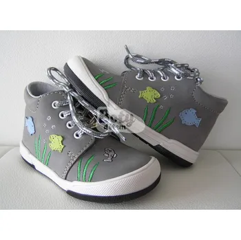 Chlapecké polobotky Jonap kožené boty 022 N šedá rybka Velikost: 20