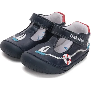 Chlapecké polobotky DDstep Kožené barefoot botičky D.D.step H070-51434 Royal Blue Velikost: 21