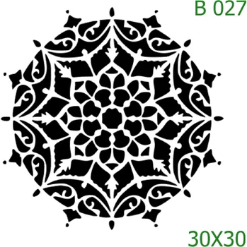 Plastová šablona pro malování - Mandaly a dortovky - Mandala (B027) - 30 x 30 cm , Nelepící folie