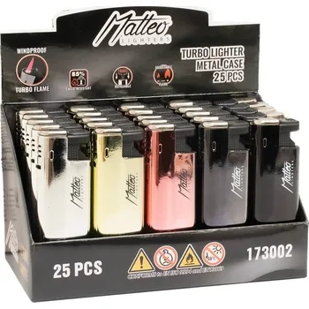 Zapalovač Zapalovač Matteo Turbo Metal Elegant Col.